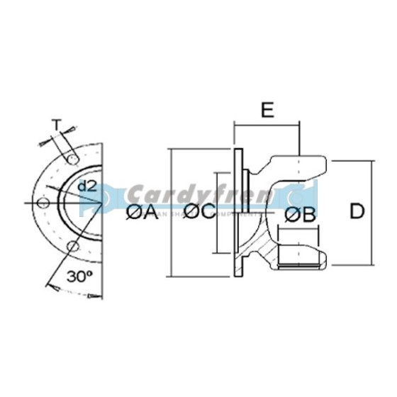 ELBE FLANGE YOKE 0.106 DIN 75