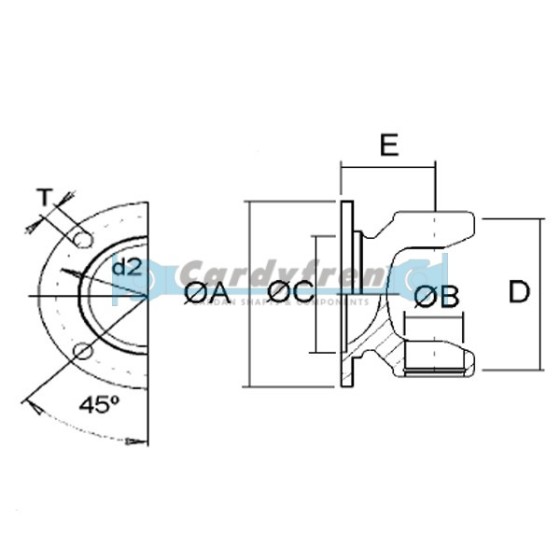 ELBE FLANGE YOKE 0.106 DIN 65