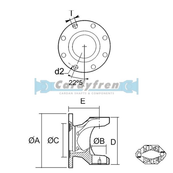 FLANGE YOKE S.1610 DIN 150x8x12.1 E91.9