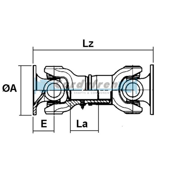 TRANSMISIÓN CARDAN EXTRA CORTO ELBE 0106 200 mm