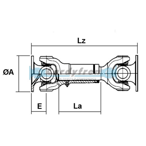 EXTRA SHORT DRIVESHAFT ELBE 0105 215 mm