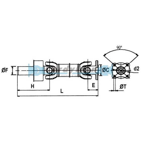 DRIVESHAFT MITSUBISHI PAJERO 840 mm