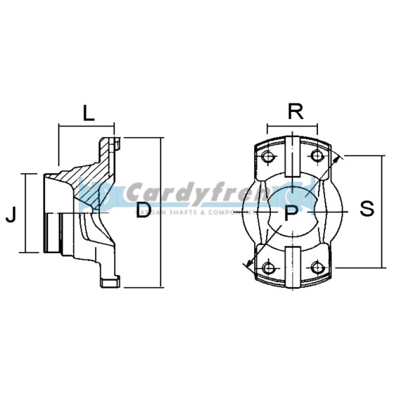 TUBE YOKE MECHANICS S.7C U-JOINT 148,4x49,2 mm