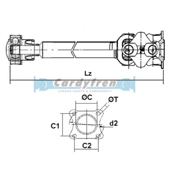 TRANSMISION CARDAN MERCEDES ML 1634100201 696 mm