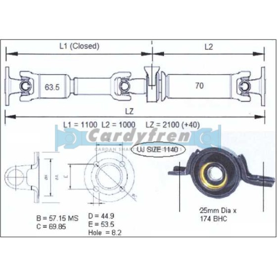 DRIVESHAFT CARDAN HONDA CRV 2012-2013 2080 mm