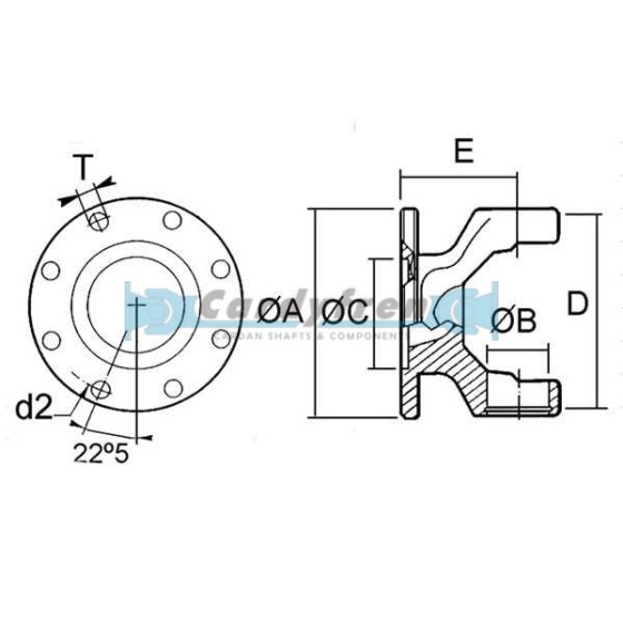 FLANGE YOKE CARDAN S.1410 DIN 120x8x10.1