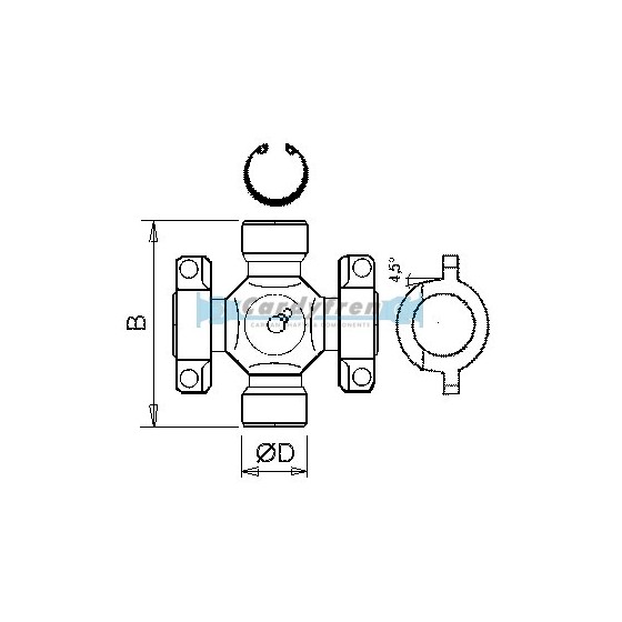 CROISSILLON Ø 48 x 161 mm SCANIA P40, P400 EQUIV. OEM REF: 2397361, 1797424