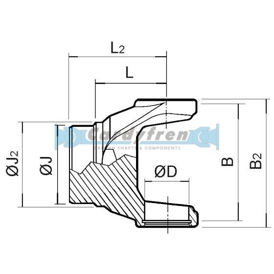 HORQUILLA FIJA DIN SERIE 43 - 287.10. PARA TUBO Ø60x3