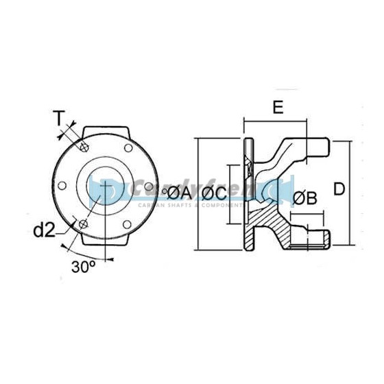 FLANGE YOKE DIN 1310 90x6x8