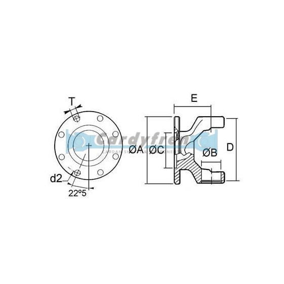 FLANGE YOKE DIN S.1410 120x8x8.1 E64