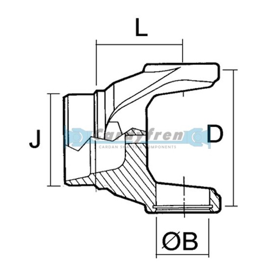 Tube yoke S.1300 for 50,8x2,4 tubes