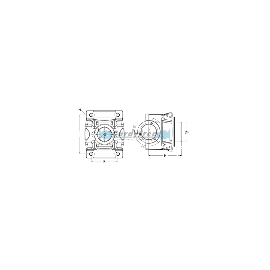 Bride de palier intermediare Scania P600 pour croisillon 65x190