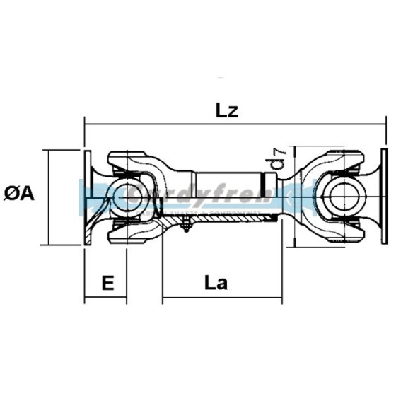 EXTRA SHORT DRIVE SHAFT ELBE 0107 250 mm